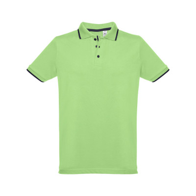 THC ROME. Men's Polo Shirt with contrast colour trim and buttons